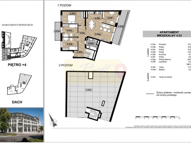 Duży apartament inwestycyjny, taras na dachu